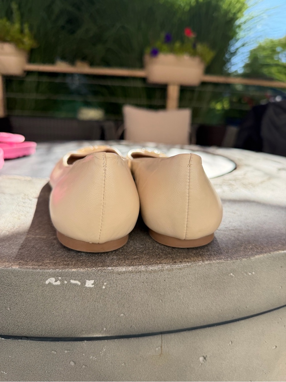Tory Burch Beige Logo Ballet Flats - Picture 5 of 5